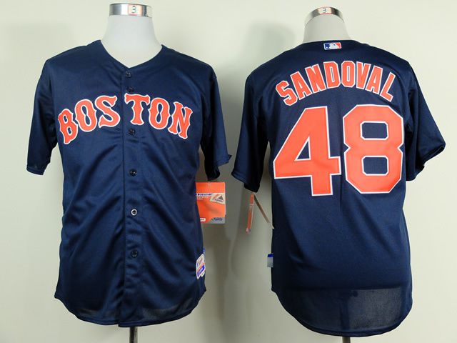 Men Boston Red Sox #48 Sandoval Blue MLB Jerseys